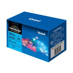 ULD-S0700-050-DTA MULTI IP20 SNOWFLAKES-3 Гирлянда светодиодная с контроллером Снежинки-3. 50 светодиодов. 7 м. разноцветная. IP20.провод прозрачный