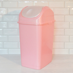 Ведро для мусора 35л "Слим" розовый/перламутровый