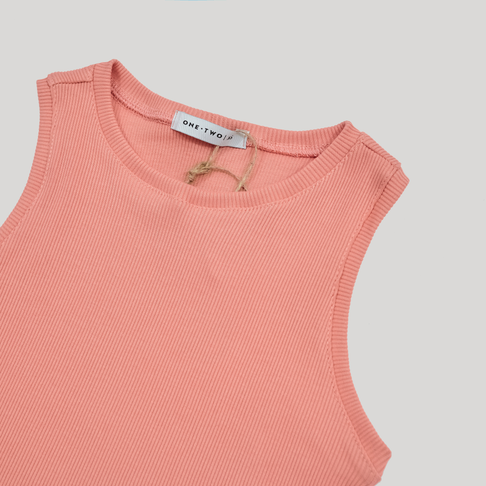 Ribbed Crop Top Coral Haze