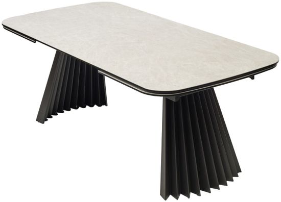 Стол ASTRID 200 TL-102 Бежевый мрамор, испанская керамика / Темно-серый каркас