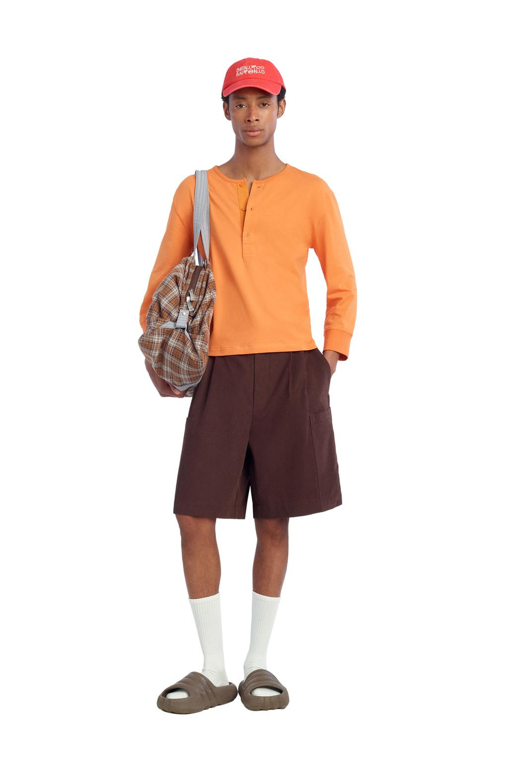 ZARA X BENITO ANTONIO ФУТБОЛКА С ПУГОВИЦАМИ, ОРАНЖЕВЫЙ