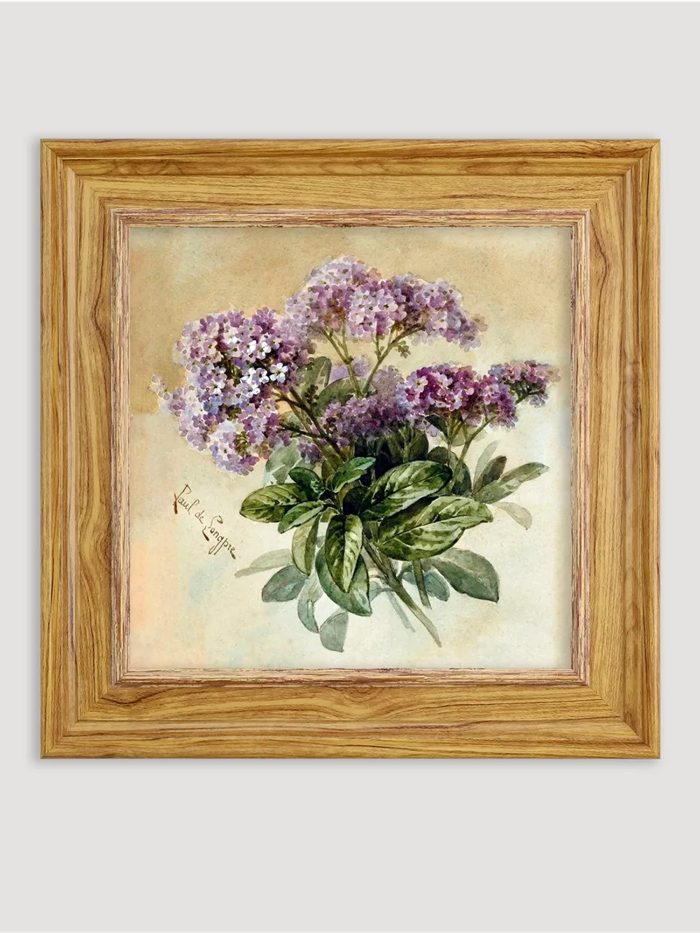 Картина настенная интерьерная в раме "под дерево" 26*26 см