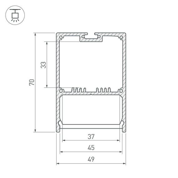 Профиль Arlight SL-LINE-4970-2000 ANOD 019297