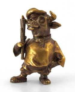 Бронзовая статуэтка "Бык с дубиной"
