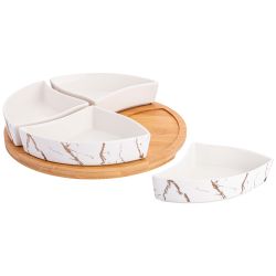 МЕНАЖНИЦА 4 СЕКЦИИ НА ДЕРЕВ. ПОДСТАВКЕ LEFARD "FANTASY" 26,5 СМ (КОР=12ШТ.)