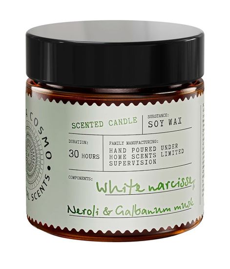 Нарцисс нероли и мускус, ароматическая свеча, Eteria cosmo