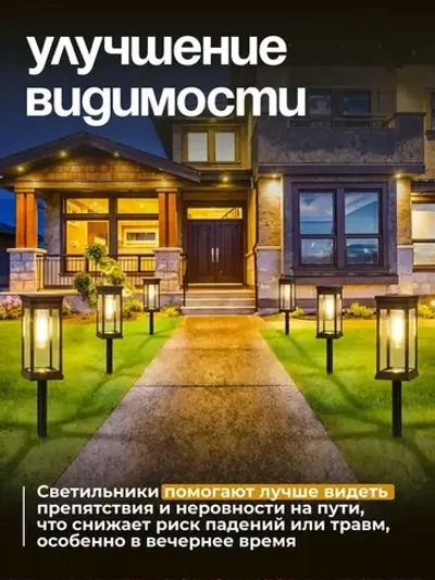Светильник на солнечной батарее уличный, ландшафтный, беспроводной, фонарь 2 шт