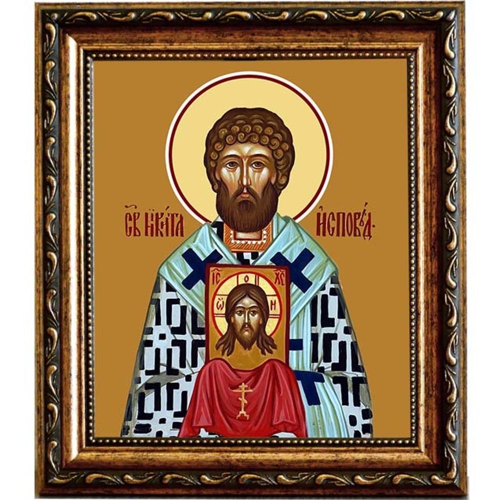 Никита Исповедник Аполлониадский, архиепископ, святитель. Икона на холсте.
