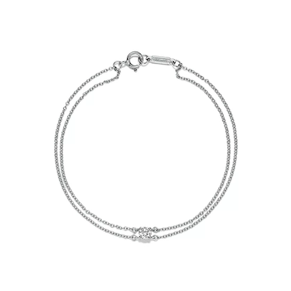 Браслет из платины с бриллиантом 0.17 карат, Tiffany💠Solitaire diamond💎