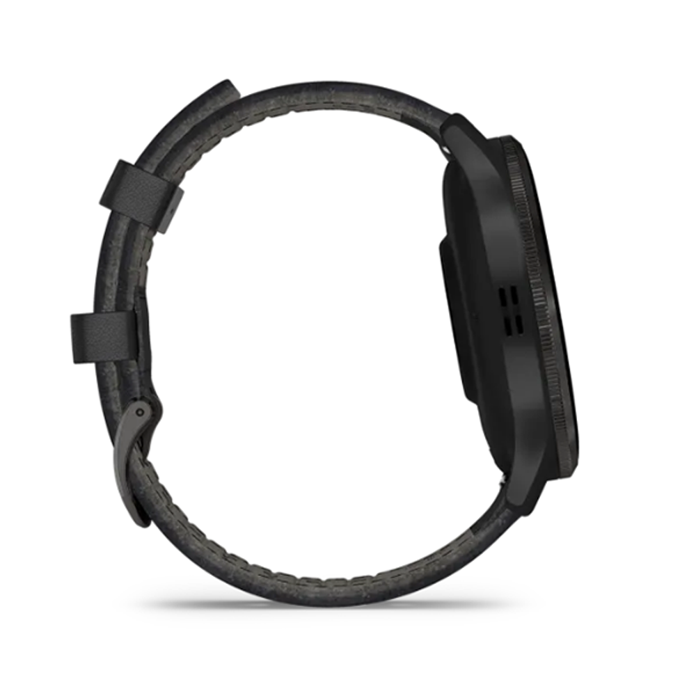 Умные часы Garmin Venu 3 45 мм Безель из сланцевой нержавеющей стали, черный корпус и черный кожаный ремешок