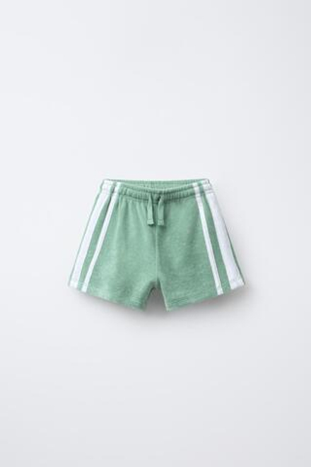 ZARA ШОРТЫ-БЕРМУДЫ ИЗ МАХРОВОЙ ТКАНИ, ЦВЕТ МОРСКОЙ ВОЛНЫ