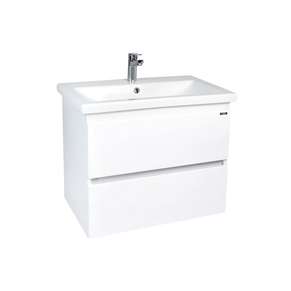 Тумба VIANT "Мальта" COMO 70 2 ящика подвесная белая 425х655х560