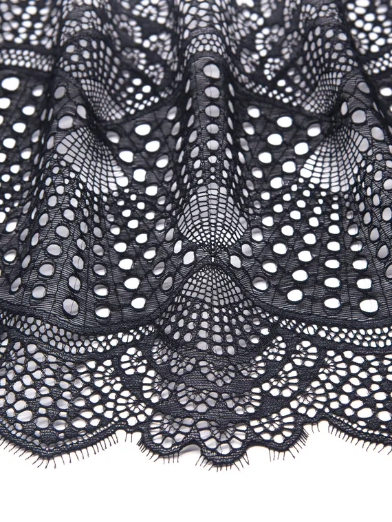 03-167 Кружево эластичное 22 см, черный 170