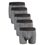 Набор из 5 темно-серых хлопковых трусов-боксеров (Размер: L) (Цвет: темно-серый)