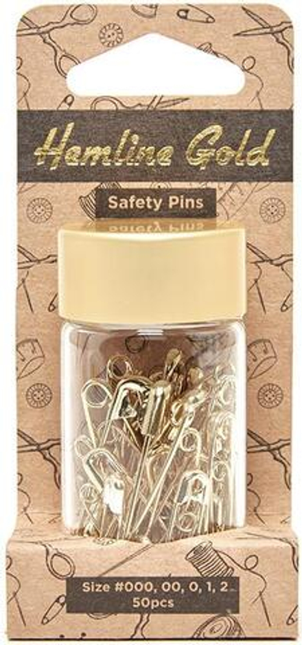 Булавки английские, ассорти, в наборе, 50 шт, цв.золотой