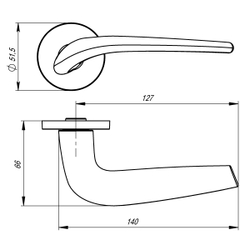 Ручка раздельная R.URS52.TWIN (TWIN URS) BL-26 черный