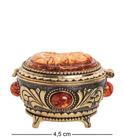 AM-3265 Шкатулка «Камея Юность» (латунь, янтарь)