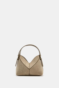 ZARA МИНИ-ШОПЕР С ДЕКОРАТИВНОЙ СТРОЧКОЙ, ПЕСОЧНЫЙ/КОРИЧНЕВЫЙ