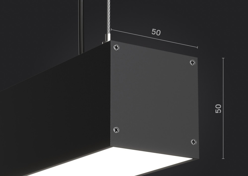 Подвесной линейный LED светильник LP55-2000 108Вт 3000К IP40 черный 9936Лм 2000х50х50мм DARKLUM