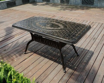 Обеденная группа из литого алюминия Gera 6, античная бронза