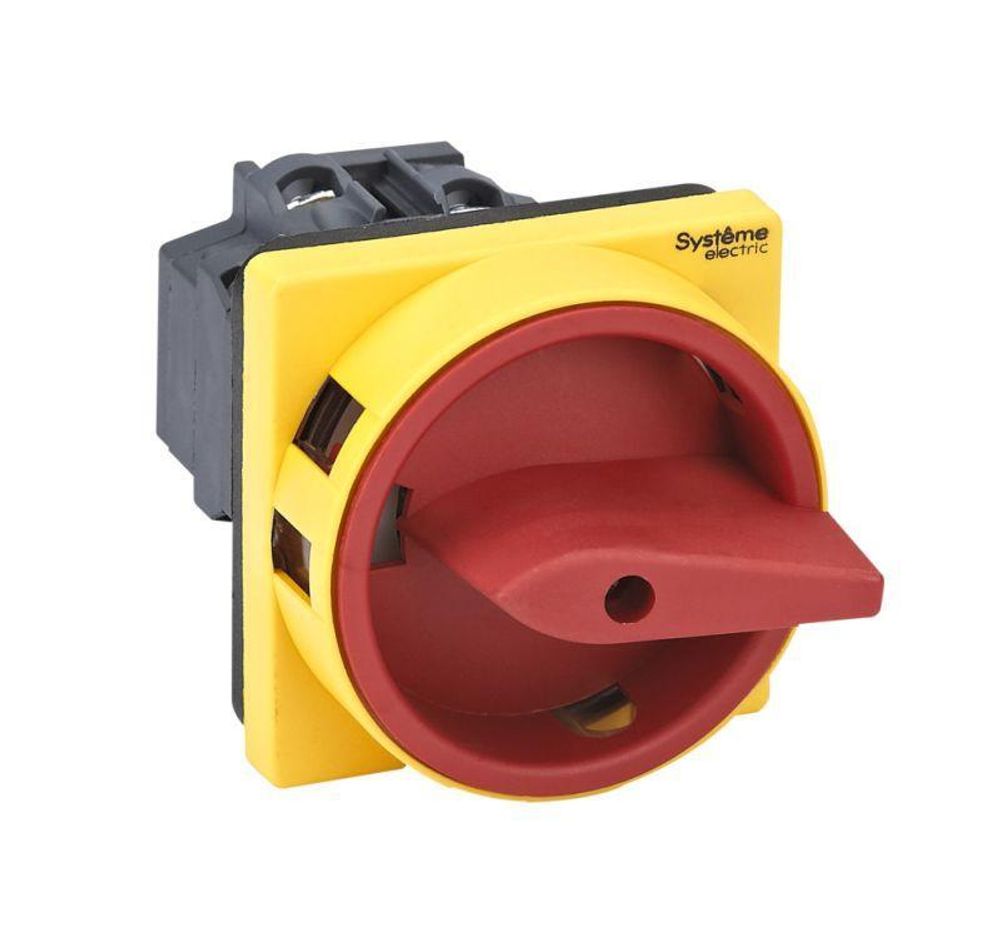 Выключатель-разъединитель 3п 20А IP20 с красн. рукоят. на дверцу 4 винтами с замком SE MSD20310R