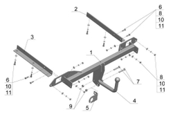 Фаркоп для Chevrolet Cruze седан 2009-2016 Тип шара: A. Нагрузки: 1800/75 кг, CV 08