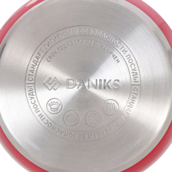 Кастрюля нерж, 2.6 л, с крыш, Daniks, Валетта, QS-2-18/GS-01616-18CA, индукц