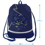 Мешок для обуви 1 отделение, Berlingo Virtual realit 51х40см, свет.лента, карман на молнии