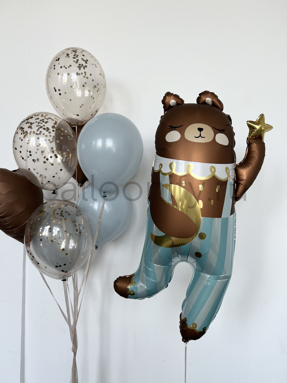 Набор шаров на выписку "Мишка в полосатых штанишках", дизайн №9