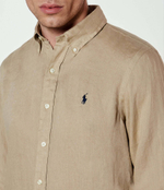 Льняная рубашка POLO RALPH LAUREN - бежевый(710966294)