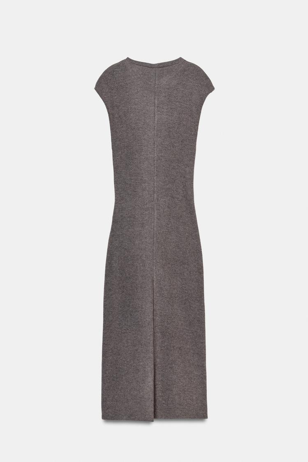 ZARA МЯГКОЕ ПЛАТЬЕ С УЗЛОМ, ТЕМНО-КОРИЧНЕВЫЙ