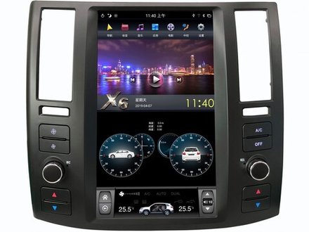 Магнитола для Infiniti FX 2006-2008 - Carmedia ZF-1279-Q6 вертикальный экран в стиле "Тесла" на Android 11, 8Гб+128Гб, CarPlay, 4G SIM-слот