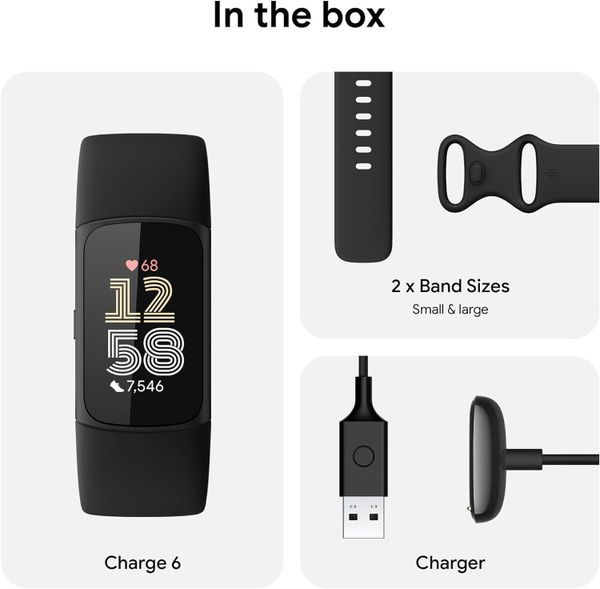 Фитнес-браслет Fitbit Charge 6 Activity Tracker, Черный | Obsidian