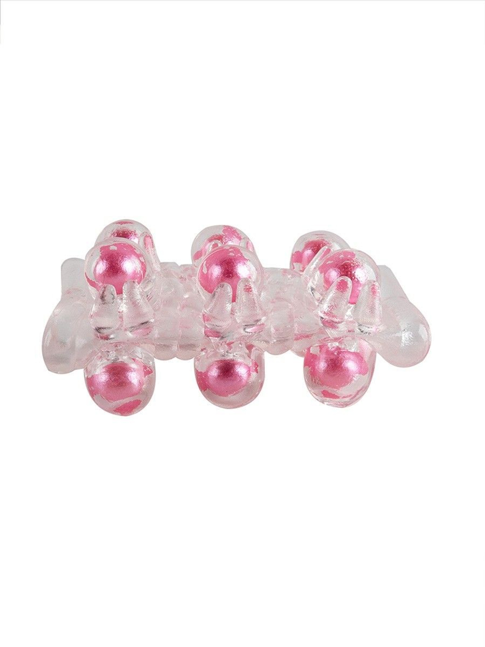 Прозрачная сквозная насадка на пенис с цветными шариками (Цвет: прозрачный)