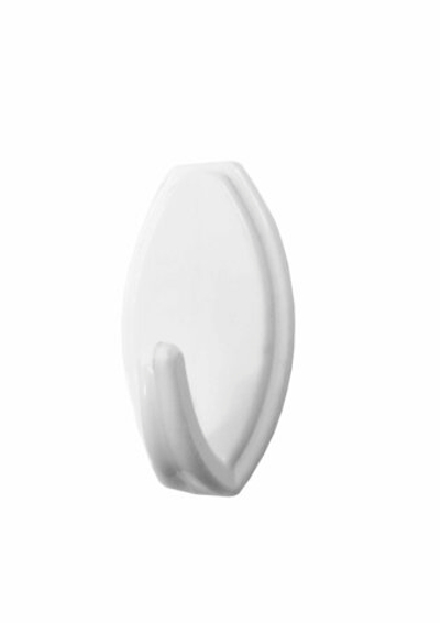 Крючок самокл.пластиковый белый (1058)