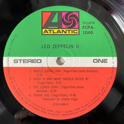 Винтажная виниловая пластинка LP Led Zeppelin II (Japan 1978) (No Obi) The Lemon Song