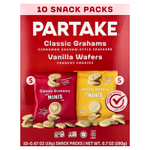 Partake, мини-вафли с ванилью и классические крекера, 10 упаковок по 19 г (0,67 унции)
