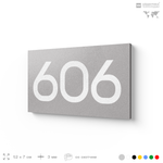 Номер на дверь 606, табличка на дверь для офиса, квартиры, кабинета, аудитории, склада, серая 120х70 мм, Айдентика Технолоджи