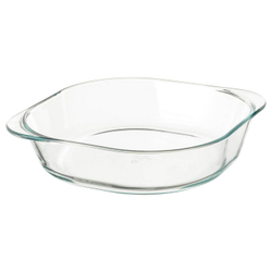 IKEA FÖLJSAM  (ИКЕА ФÖЛЙСАМ)  -  Жаропрочное блюдо, прозрачное стекло, 24,5x24,5 см