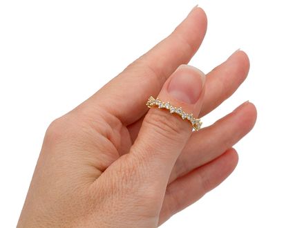 Кольцо-дорожка со стразами "Сердце" 3.5-4мм (уценка)