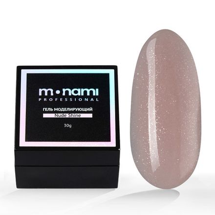 Monami Гель Nude Shine для моделирования ногтей нюдовый с шиммером, 30 гр