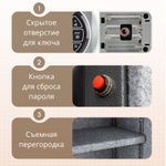 Сейф огнестойкий DELI "ET586" электронный замок + ключ, 380х300х300 мм, 18,3 кг, черный