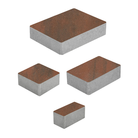 Тротуарная плитка МЮНХЕН - Листопад гладкий Клинкер, комплект из 4 видов плит