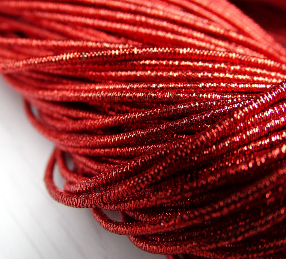 КЯ001НН1 Трунцал (канитель) металлизированный, цвет: красный, размер: 1 мм, 5 гр.