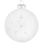 Шар новогодний 1шт 8см "Снежинка белая" SYBLQA-0523058