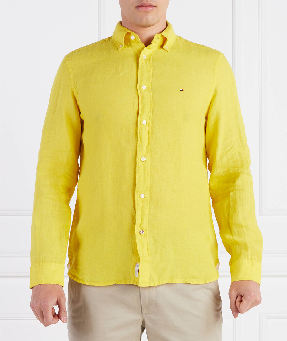 Льняная рубашка Tommy Hilfiger - желтый(MW0MW30897)