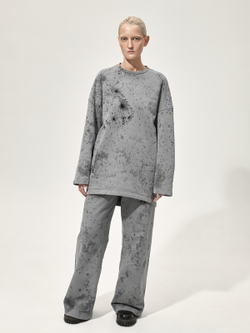 Толстовка с окрашиванием "Фонарный столб". Серая