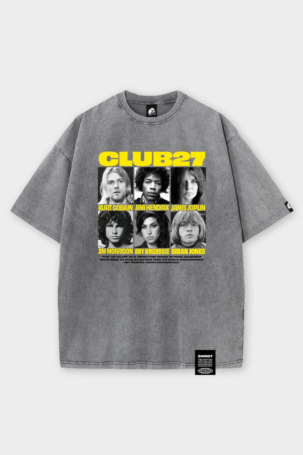 Футболка SHMOT "Club 27" GARMENT DYE Серый