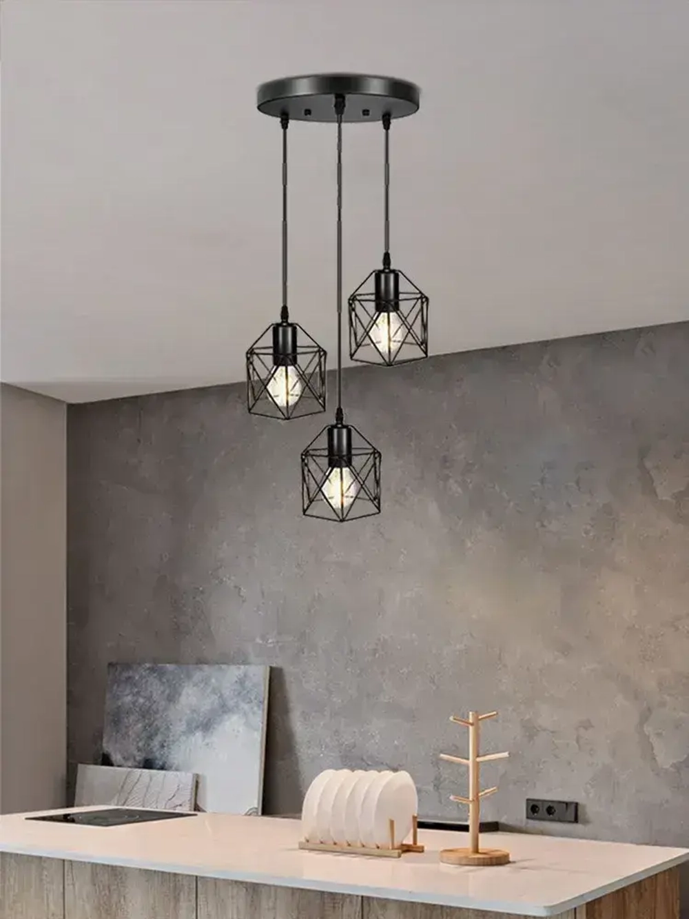 Люстра потолочная подвесная Лофт светильник на кухню, в гостиную и спальню,E27,регулировка длины,AYHOME