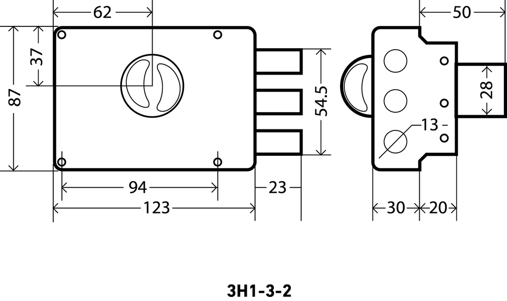 Замок накладной ЗН1-3-2 АЛЛЮР